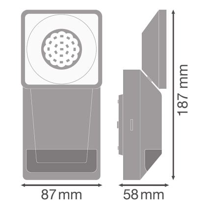 Ledvance - Светодиодный уличный настенный светильник с датчиком  SPOT LED/8W/230V IP55 черный