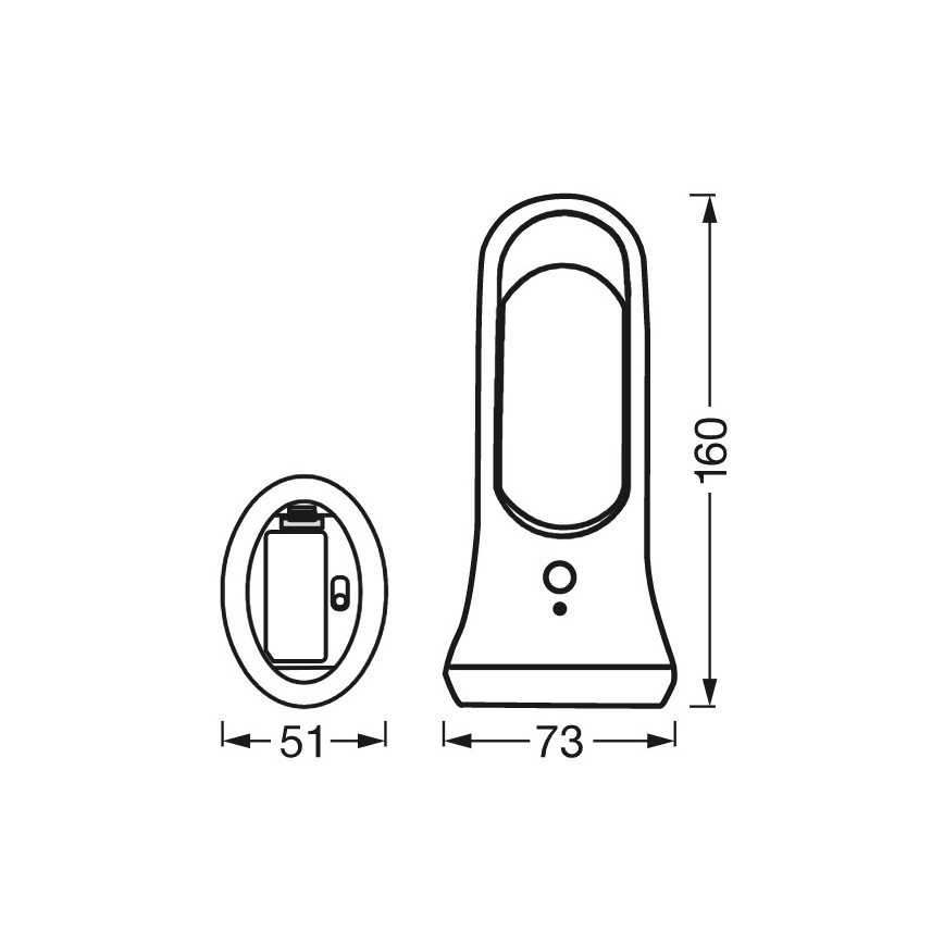 Ledvance - Светодиодный уличный навигационный светильник с датчиком MOBILE LED/0,7W/4xAAA