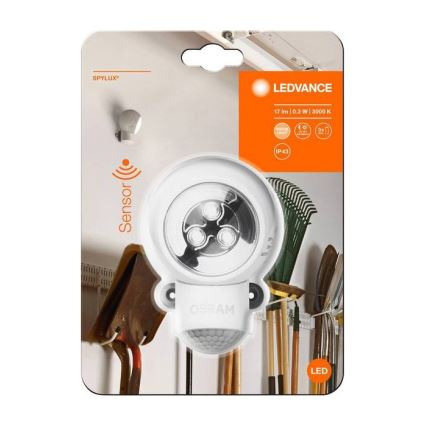 Ledvance - Светодиодный уличный навигационный светильник с датчиком SPYLUX LED/0,3W/4,5V IP4
