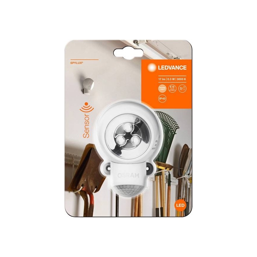 Ledvance - Светодиодный уличный навигационный светильник с датчиком SPYLUX LED/0,3W/4,5V IP4