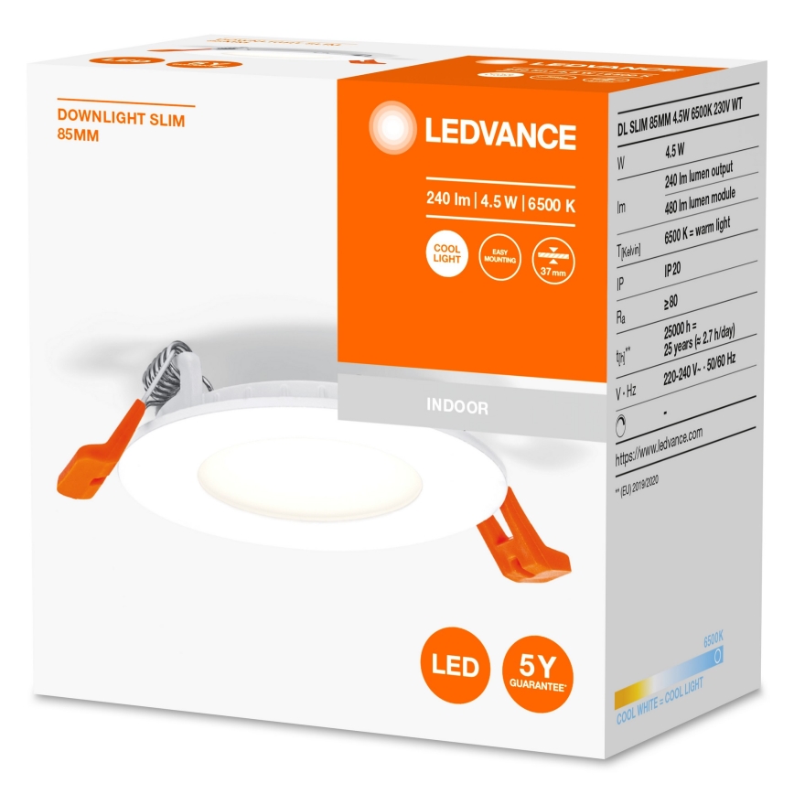 Ledvance - Светодиодный встраиваемый светильник SLIM LED/4,5W/230V 6500K