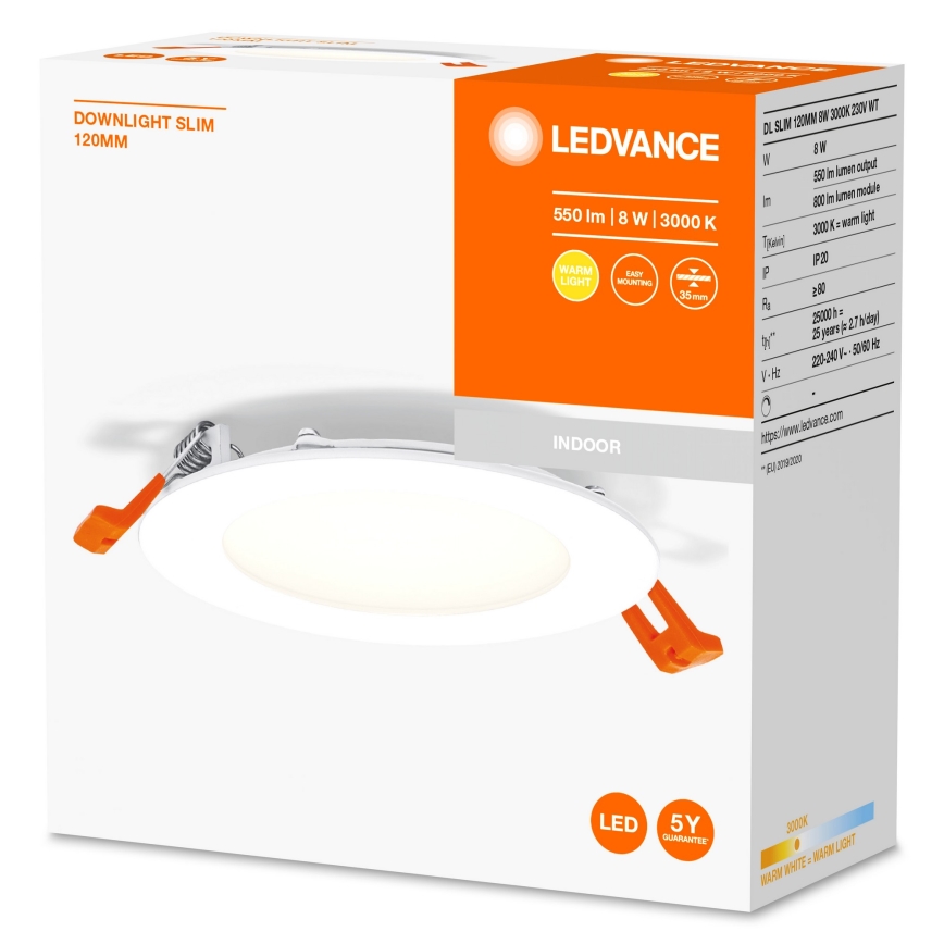 Ledvance - Светодиодный встраиваемый светильник SLIM LED/8W/230V 3000K