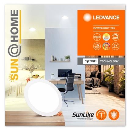 Ledvance - Светодиодный встроенный светильник с регулированием яркости SUN@HOME LED/22W/230V 2200-5000 CRI 95 Wi-Fi