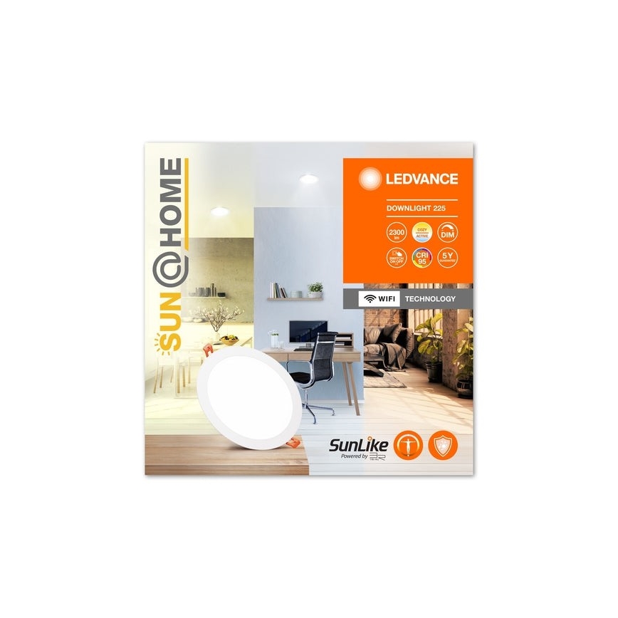 Ledvance - Светодиодный встроенный светильник с регулированием яркости SUN@HOME LED/22W/230V 2200-5000 CRI 95 Wi-Fi