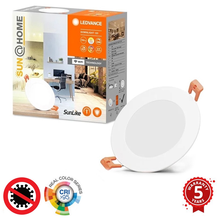 Ledvance - Светодиодный встроенный светильник с регулированием яркости SUN@HOME LED/8W/230V 2200-5000K CRI 95 Wi-Fi