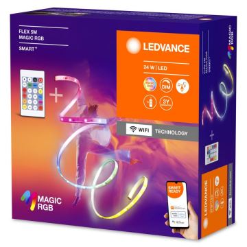 Ledvance - Светодиодная RGB-лента с регулированием яркости SMART+ MAGIC FLEX 5 m LED/24W/230V Wi-Fi + дистанционное управление
