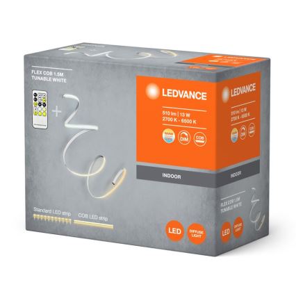 Ledvance - Світлодіодна стрічка з регулюванням яскравості FLEX COB 1,5м LED/13W/230V 2700-6500K + пульт дистанційного керування