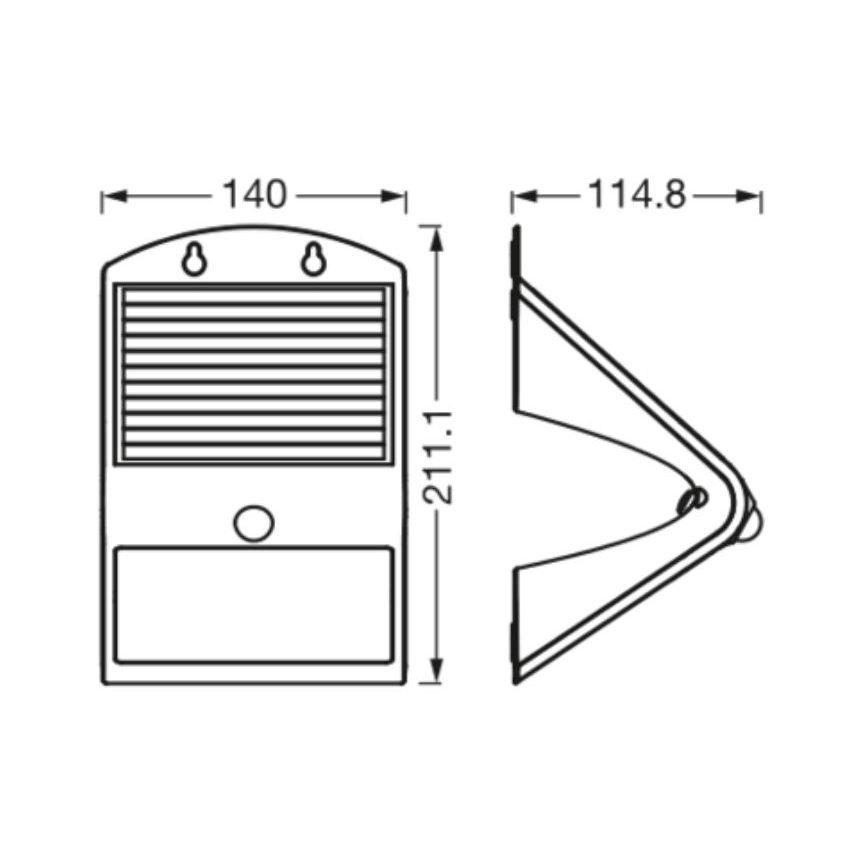 Ledvance - LED Настінний світильник на сонячній батареї з датчиком руху та освітленості BUTTERFLY LED/4W/3,7V 2000 mAh IP65