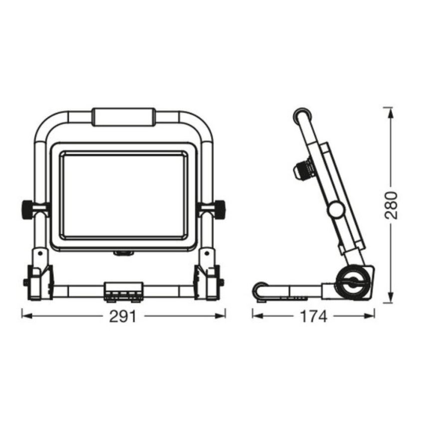 Ledvance - Вуличний світлодіодний прожектор WORKLIGHT R-STAND LED/50W/230V 6500K IP65