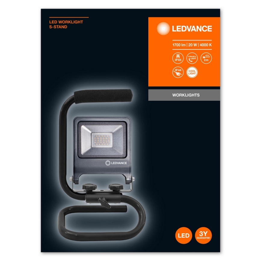 Ledvance - Світлодіодний прожектор з ручкою S-STAND LED/20W/230V IP65