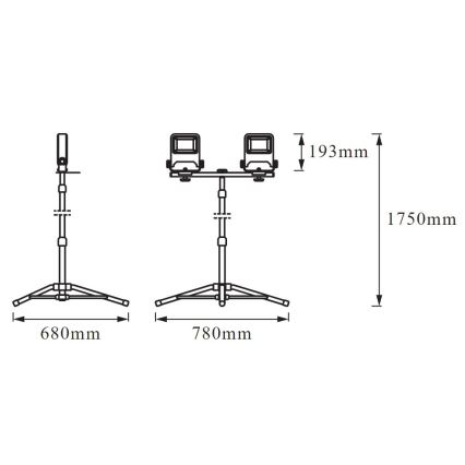 Ledvance - Світлодіодний прожектор з ручкою TRIPOD 2xLED/30W/230V IP65