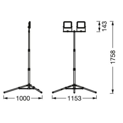 Ledvance - Вуличний світлодіодний прожектор з ручкою WORKLIGHT TRIPOD 2xLED/10W/230V 6500K IP65