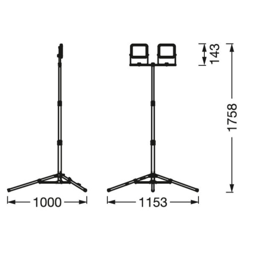 Ledvance - Вуличний світлодіодний прожектор з ручкою WORKLIGHT TRIPOD 2xLED/10W/230V 6500K IP65