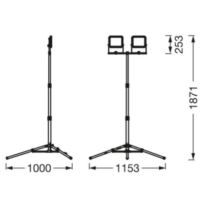 Ledvance - Вуличний світлодіодний прожектор з ручкою WORKLIGHT TRIPOD 2xLED/30W/230V 6500K IP65