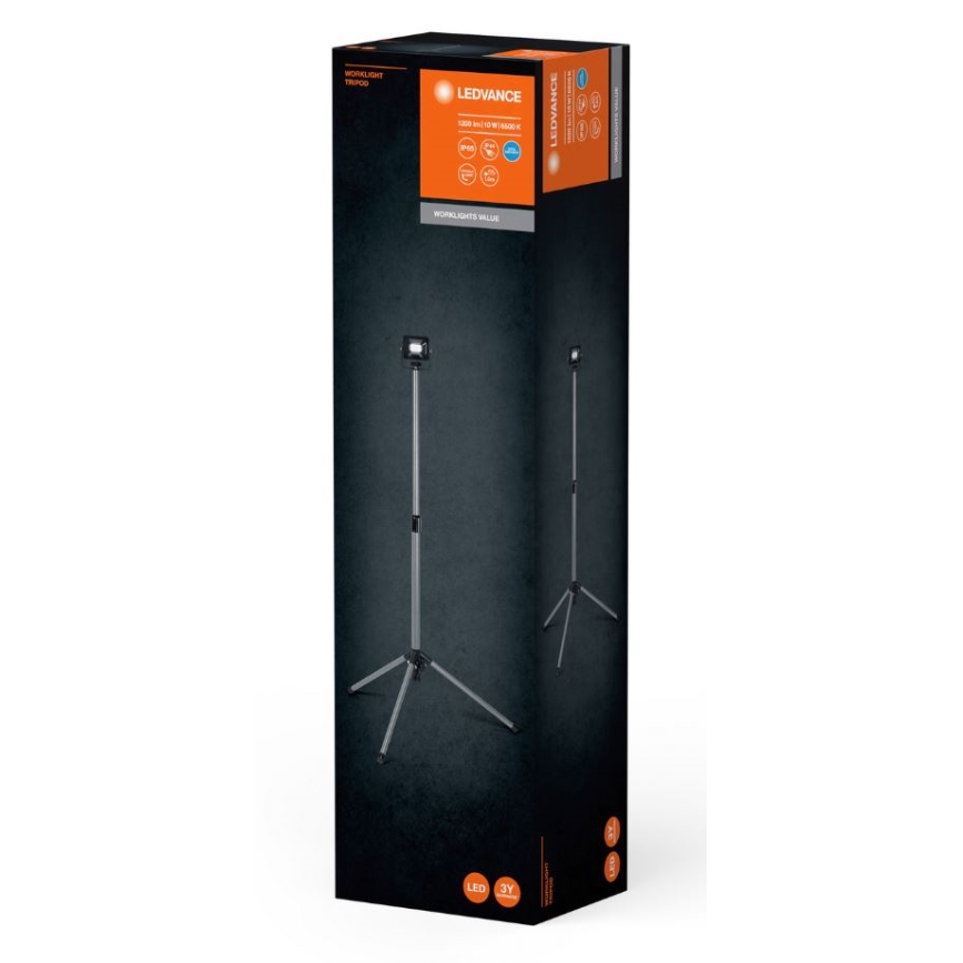 Ledvance - Вуличний світлодіодний прожектор з ручкою WORKLIGHT TRIPOD LED/10W/230V 6500K IP65