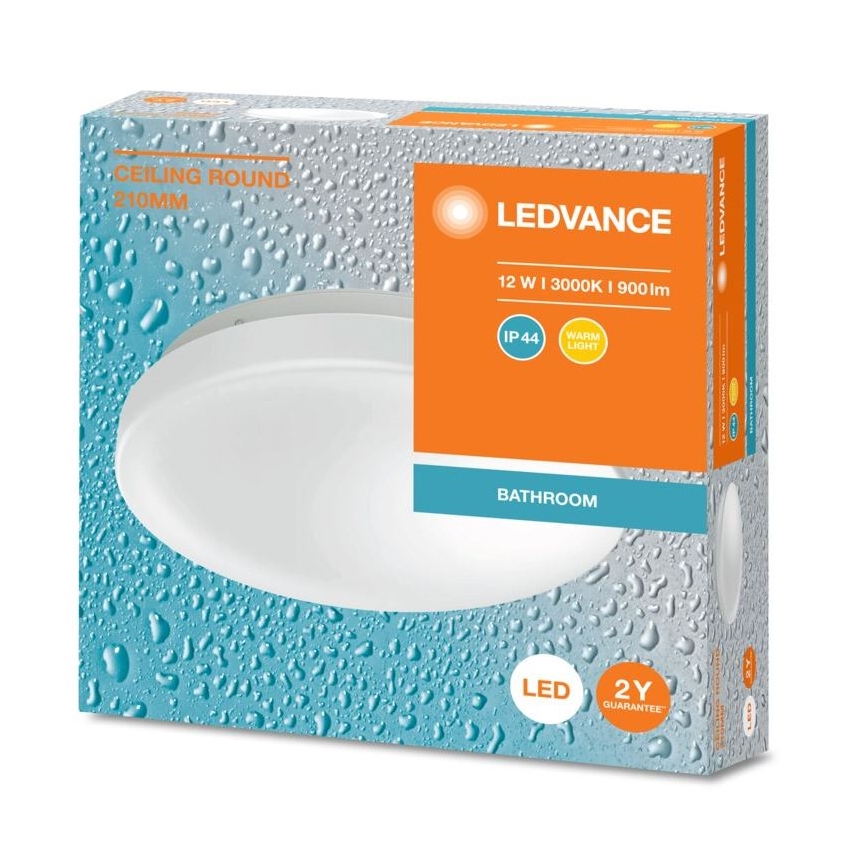 Ledvance - Світлодіодний стельовий світильник для ванної кімнати CEILING ROUND LED/12W/230V 3000K IP44