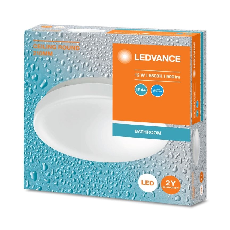 Ledvance - Світлодіодний стельовий світильник для ванної кімнати CEILING ROUND LED/12W/230V 6500K IP44