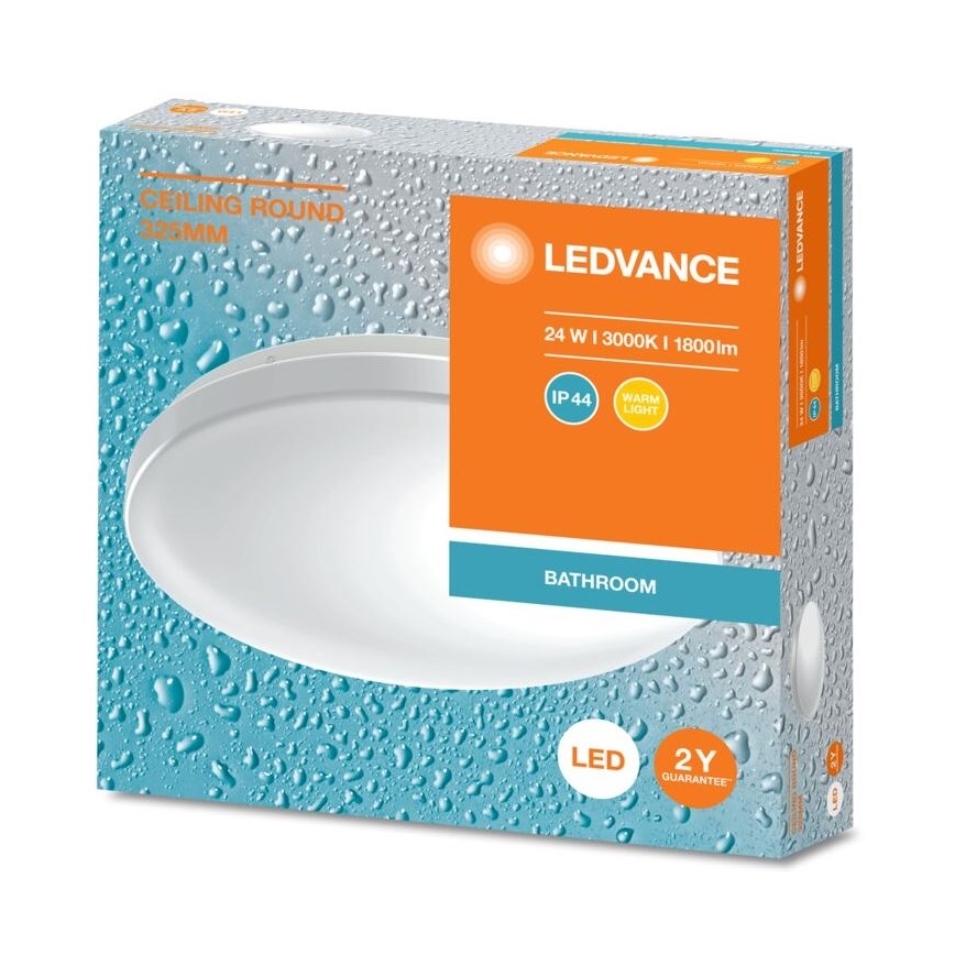 Ledvance - Світлодіодний стельовий світильник для ванної кімнати CEILING ROUND LED/24W/230V 3000K IP44