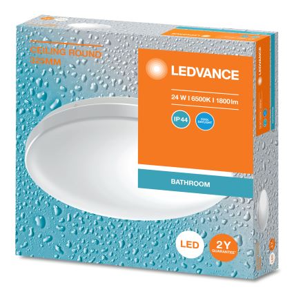 Ledvance - Світлодіодний стельовий світильник для ванної кімнати CEILING ROUND LED/24W/230V 6500K IP44