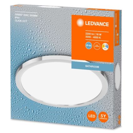 Ledvance - Світлодіодний стельовий світильник для ванної кімнати DISC LED/18W/230V 3000/4000K IP44