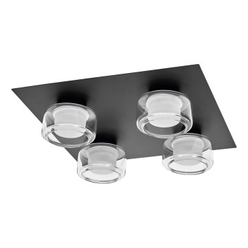 Ledvance - Світлодіодний стельовий світильник для ванної кімнати ORBIS FLAME 4xLED/5,5W/230V 3000/4000K IP44 чорний