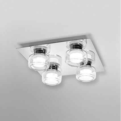 Ledvance - Світлодіодний стельовий світильник для ванної кімнати ORBIS FLAME 4xLED/5,5W/230V 3000/4000K IP44 хром