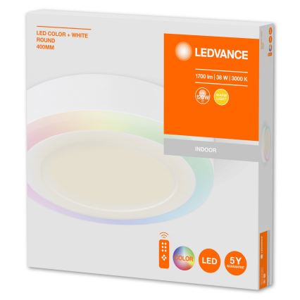 Ledvance - Світлодіодний стельовий світильник RGB з регулюванням яскравості LED/38W/230V + ПК