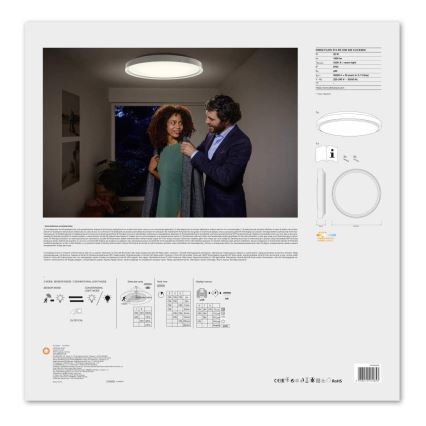 Ledvance - Світлодіодний стельовий світильник з датчиком PLATE LED/32W/230V 3000K