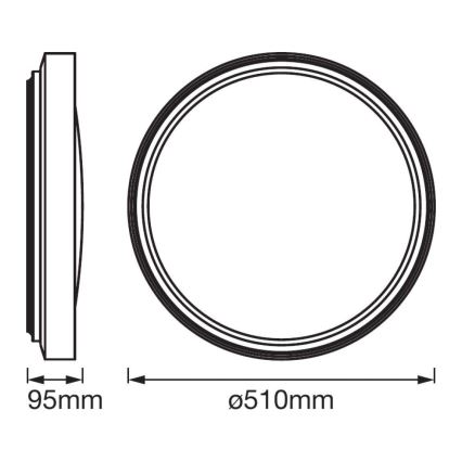 Ledvance - Світлодіодний стельовий світильник з датчиком PLATE LED/32W/230V 3000K
