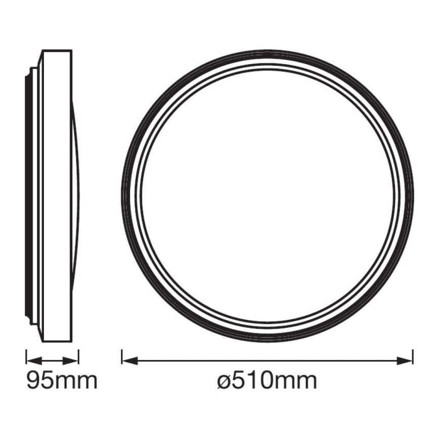 Ledvance - Світлодіодний стельовий світильник з датчиком PLATE LED/32W/230V 3000K