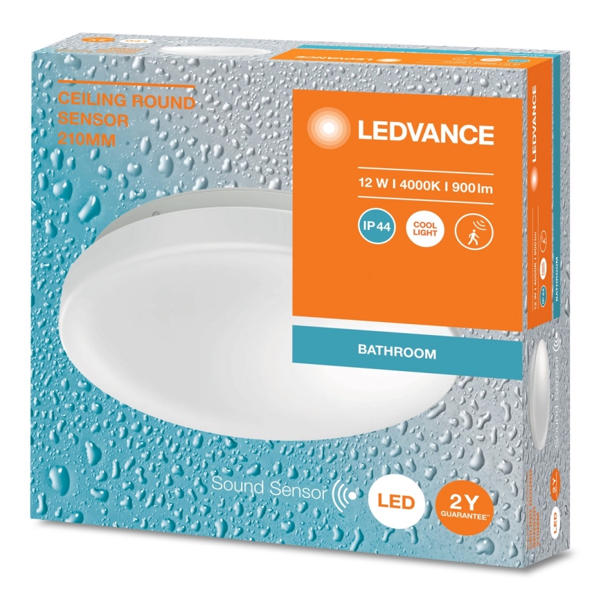 Ledvance - Світлодіодний стельовий світильник для ванної кімнати з датчиком CEILING ROUND LED/12W/230V IP44