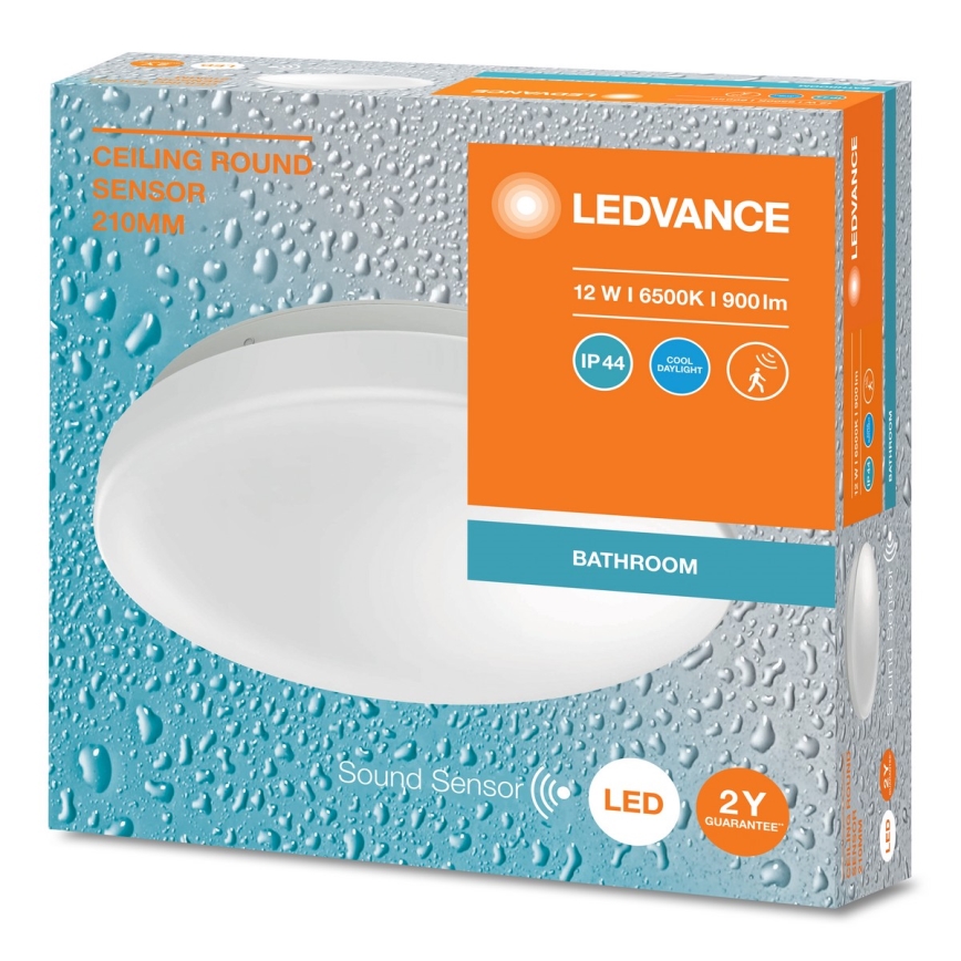 Ledvance - Світлодіодний стельовий світильник для ванної кімнати з датчиком CEILING ROUND LED/12W/230V IP44