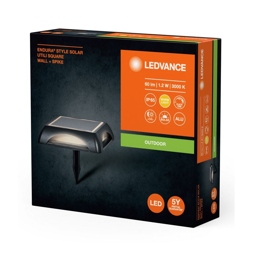 Ledvance - LED лампа з регулюванням яскравості на сонячній батареї ENDURA STYLE SOLAR LED/1,2W/3,7V IP65