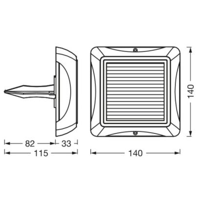 Ledvance - LED лампа з регулюванням яскравості на сонячній батареї ENDURA STYLE SOLAR LED/1,2W/3,7V IP65