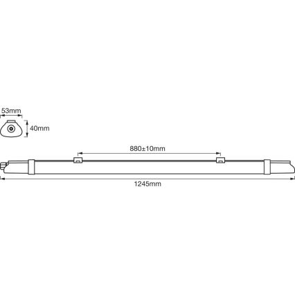 Ledvance - Світлодіодний технічний люмінесцентний світильник DAMP LED/18W/230V IP65
