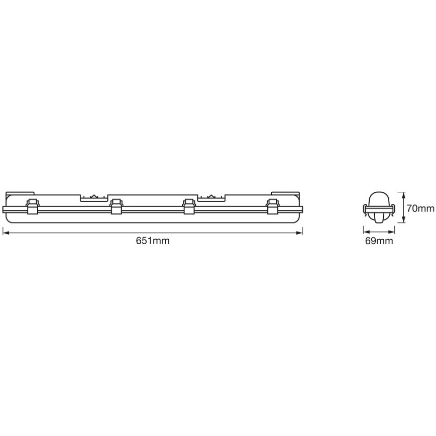 Ledvance - Світлодіодний технічний люмінесцентний світильник DAMP T8 1xG13/7W/230V IP65
