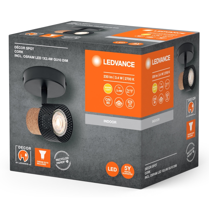 Ledvance - Світлодіодний точковий світильник DECOR CORK 1xGU10/3,4W/230V