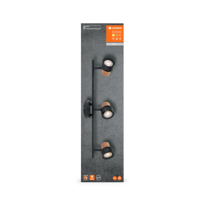Ledvance - Світлодіодний точковий світильник DECOR CORK 3xGU10/3,4W/230V