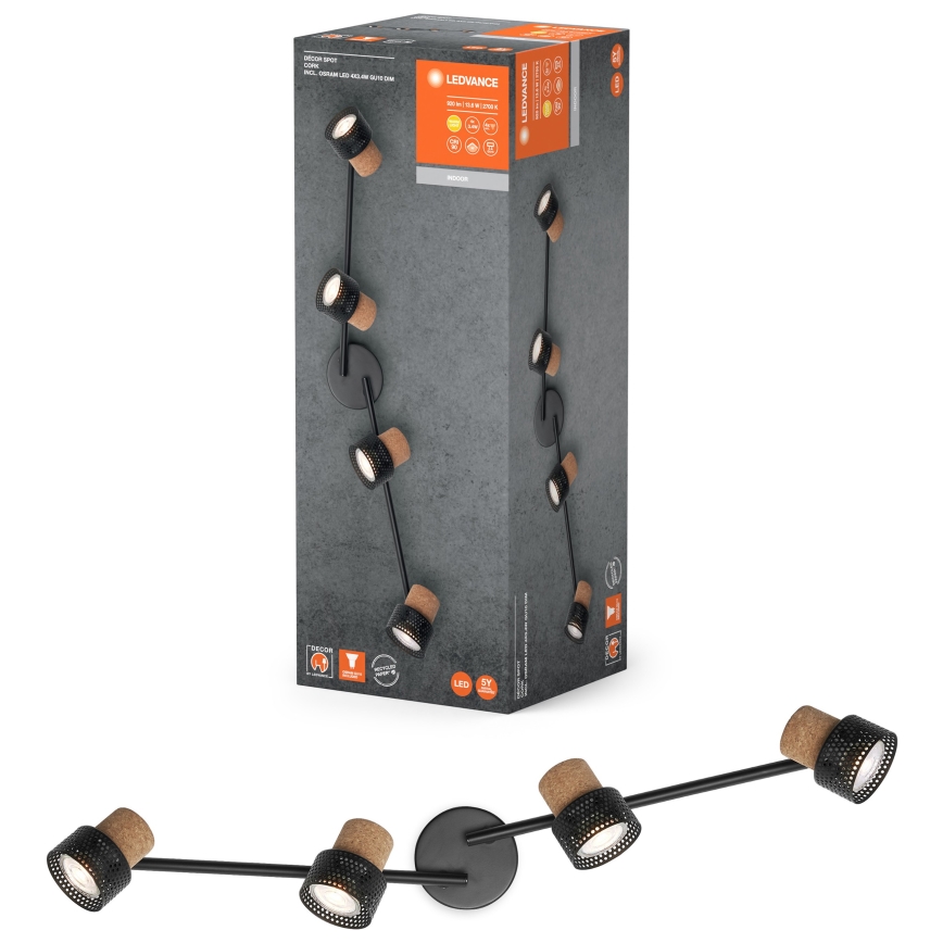 Ledvance - Світлодіодний точковий світильник DECOR CORK 4xGU10/3,4W/230V