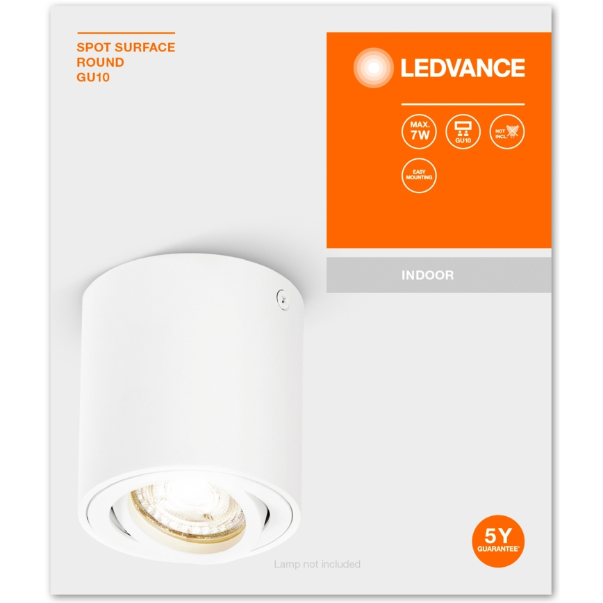 Ledvance - Точковий світильник SPOT 1xGU10/7W/230V білий