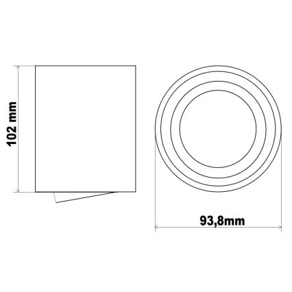 Ledvance - Точковий світильник TUBA 1xGU10/50W/230V