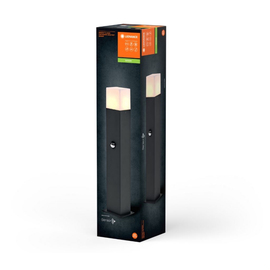 Ledvance - Уличная лампа с датчиком FIGO SQUARE 1xE27/20W/230V IP44