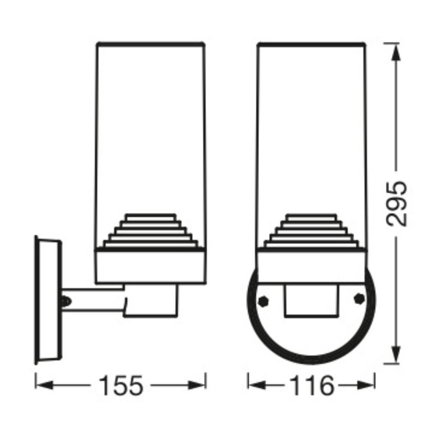 Ledvance - Уличный настенный светильник AMBER 1xE27/20W/230V IP44