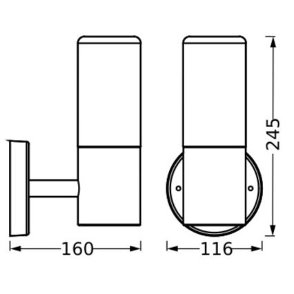 Ledvance - Уличный настенный светильник FIGO CYLINDER 1xE27/20W/230V IP44