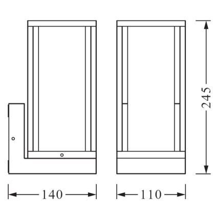 Ledvance - Уличный настенный светильник FRAME 1xE27/60W/230V IP44