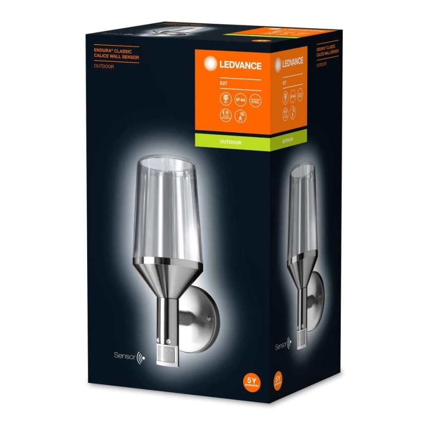Ledvance - Уличный настенный светильник с датчиком CALICE 1xE27/60W/230V IP44