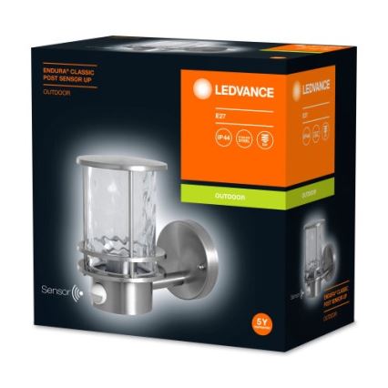Ledvance - Уличный настенный светильник с датчиком ENDURA 1xE27/60W/230V IP44