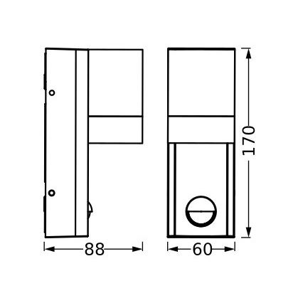 Ledvance - Уличный настенный светильник с датчиком ISIDOR 1xGU10/35W/230V IP65