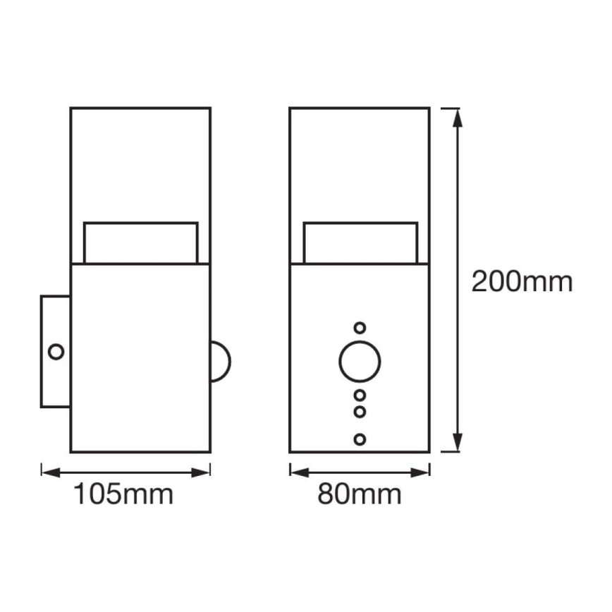 Ledvance - Уличный светодиодный настенный светильник с датчиком CRYSTAL 1xLED/5W/230V IP44