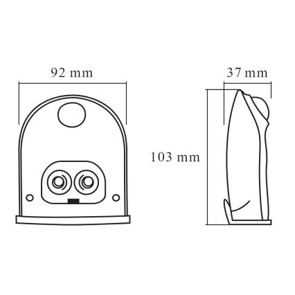 Ledvance - Уличный светодиодный настенный светильник с датчиком DOORLED LED/1W/4,5V IP54